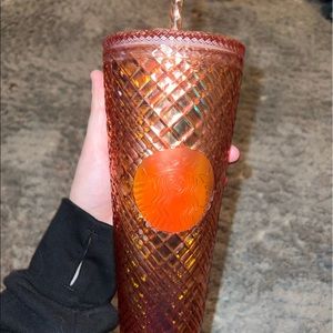 Starbucks rose golden crystal plastic tumbler